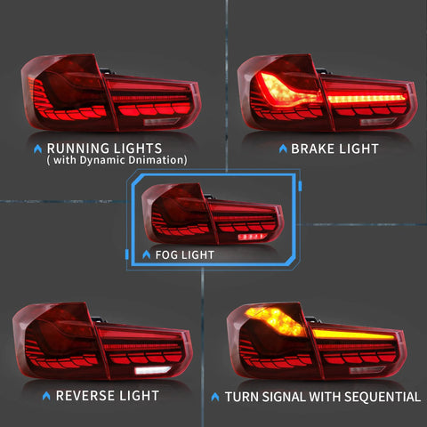 BMW 3 Series F30 F80  - Vland Sequential Tail Lights Dragon Scale Style BMW 3 Series F30 F80  - Vland Sequential Tail Lights Dragon Scale Style