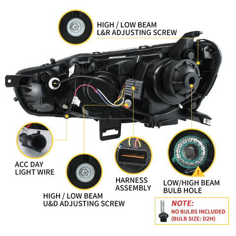 Mitsubishi Lancer 2008-2018 Evo X - Vland Sequential LED Head Lights Mitsubishi Lancer 2008-2018 Evo X - Vland Sequential LED Head Lights