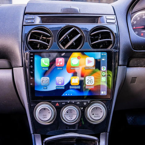 Mazda 6 Head Unit Upgrade Kit (2002-2008) - 9inch Wireless Multitouch Smartscreen with Apple Carplay Android Auto Mazda 6 Head Unit Upgrade Kit (2002-2008) - 9inch Wireless Multitouch Smartscreen with Apple Carplay Android Auto