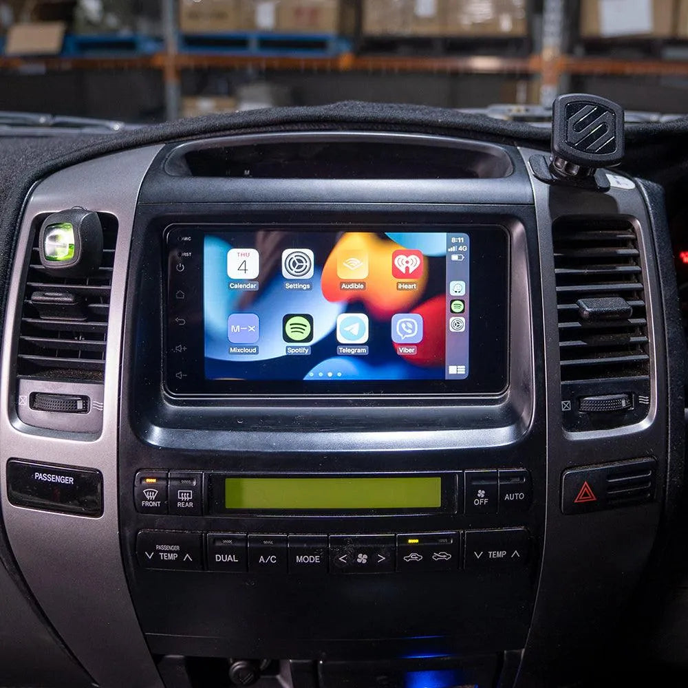Toyota Prado 120-Series Head Unit Upgrade Kit (2003-2009) - 7inch Wireless Multitouch Smartscreen with Apple Carplay Android Auto Toyota Prado 120-Series Head Unit Upgrade Kit (2003-2009) - 7inch Wireless Multitouch Smartscreen with Apple Carplay Android Auto