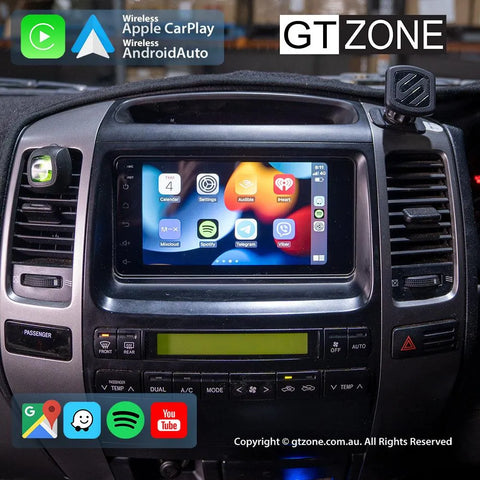 Toyota Prado 120-Series Head Unit Upgrade Kit (2003-2009) - 7inch Wireless Multitouch Smartscreen with Apple Carplay Android Auto Toyota Prado 120-Series Head Unit Upgrade Kit (2003-2009) - 7inch Wireless Multitouch Smartscreen with Apple Carplay Android Auto