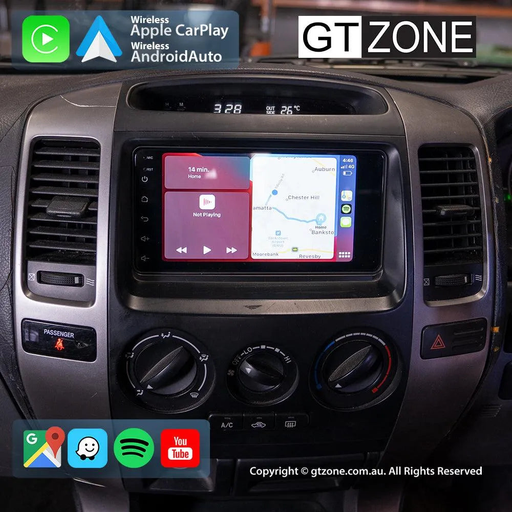 Toyota Prado 120-Series Head Unit Upgrade Kit (2003-2009) - 7inch Wireless Multitouch Smartscreen with Apple Carplay Android Auto Toyota Prado 120-Series Head Unit Upgrade Kit (2003-2009) - 7inch Wireless Multitouch Smartscreen with Apple Carplay Android Auto