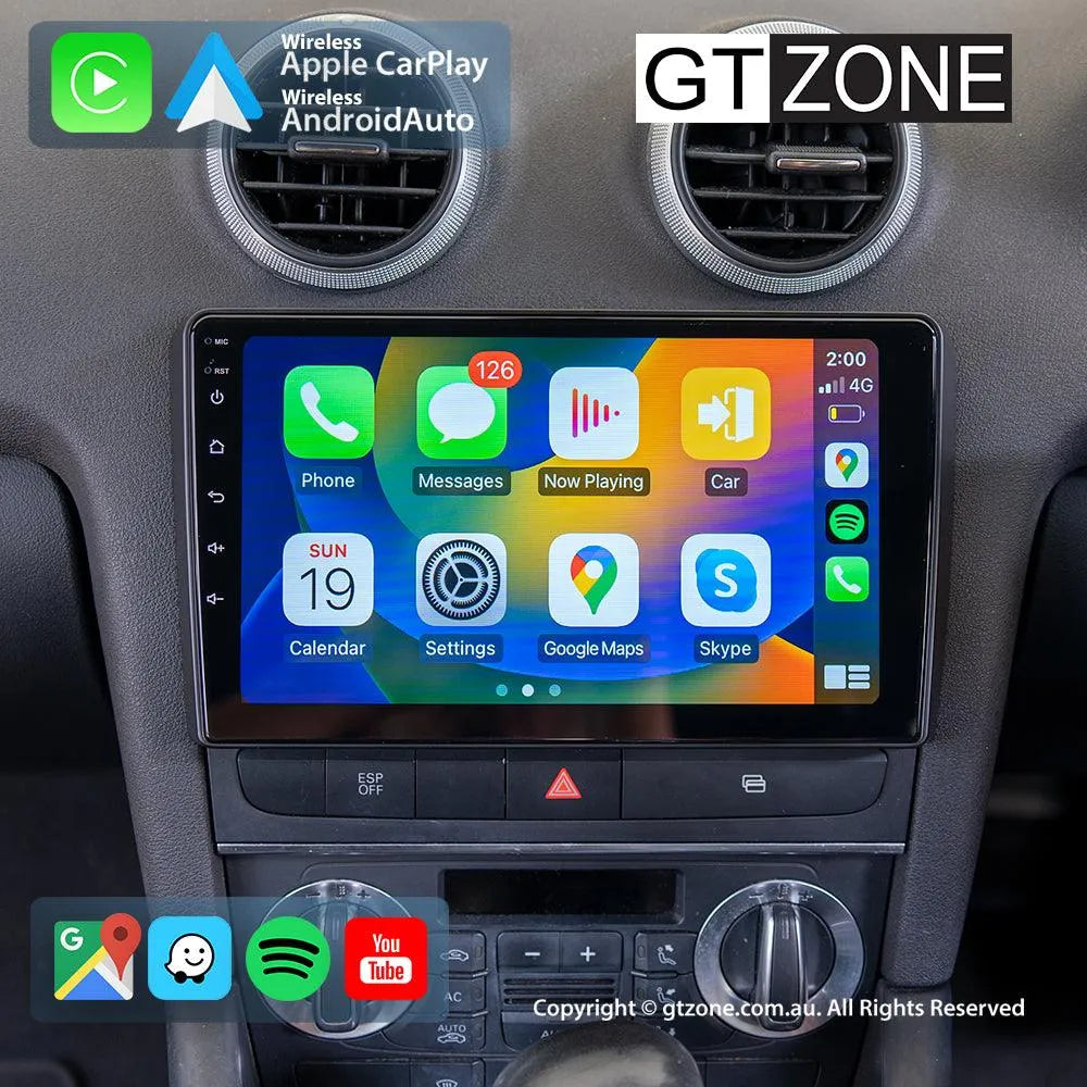 Audi A3 Head Unit Upgrade Kit (2006-2012) - 9inch Wireless Multitouch Smartscreen with Apple Carplay Android Auto Audi A3 Head Unit Upgrade Kit (2006-2012) - 9inch Wireless Multitouch Smartscreen with Apple Carplay Android Auto