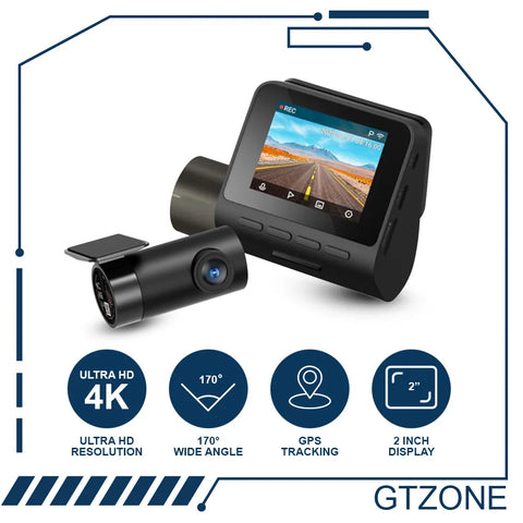 4K UHD Dash Cam & 2K Rear Camera with GPS. 4K UHD Dash Cam & 2K Rear Camera with GPS.