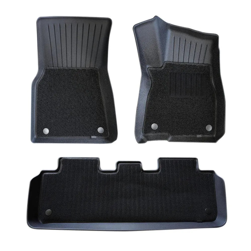 Tesla Model Y All Weather Waterproof TPE Floor Mat with removable anti-slip carpet. Tesla Model Y All Weather Waterproof TPE Floor Mat with removable anti-slip carpet.