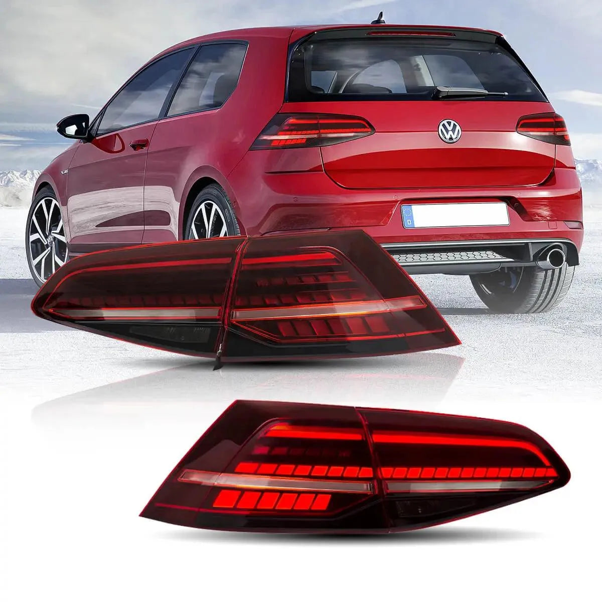 Volkswagen Golf MK7 MK7.5 Hatchback Vland LED Tail Lights with Sequential Turn Signal - gtzone Volkswagen Golf MK7 MK7.5 Hatchback Vland LED Tail Lights with Sequential Turn Signal - gtzone