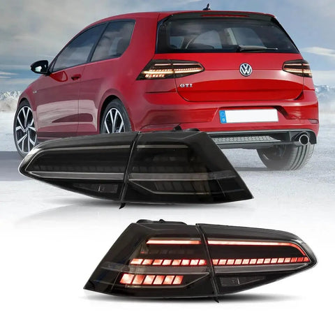 Volkswagen Golf MK7 MK7.5 Hatchback Vland LED Tail Lights with Sequential Turn Signal - gtzone Volkswagen Golf MK7 MK7.5 Hatchback Vland LED Tail Lights with Sequential Turn Signal - gtzone