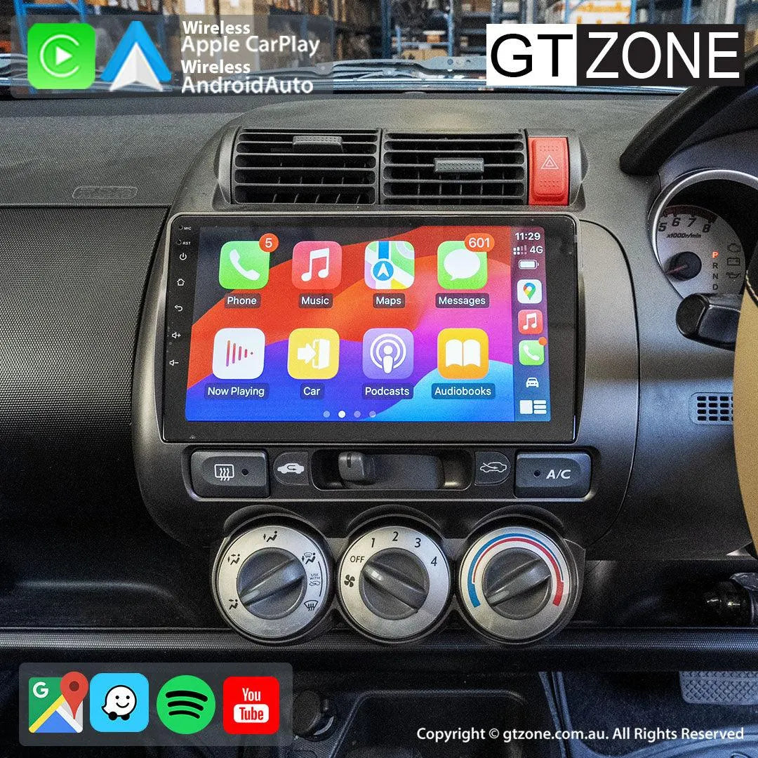 Honda Jazz Head Unit Upgrade Kit (2002-2008) - 9inch Wireless Multitouch Smartscreen with Apple Carplay Android Auto Honda Jazz Head Unit Upgrade Kit (2002-2008) - 9inch Wireless Multitouch Smartscreen with Apple Carplay Android Auto