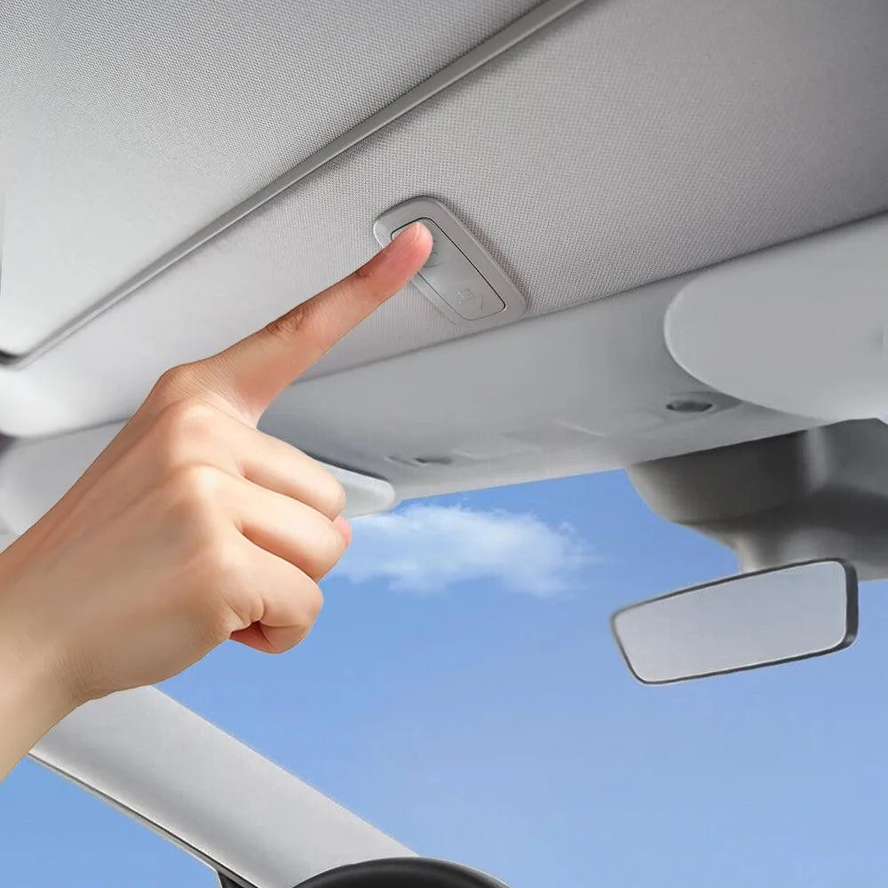 the button for Tesla Model Y Electric Auto Close Roof Sunshade to close it automatically. the button for Tesla Model Y Electric Auto Close Roof Sunshade to close it automatically.