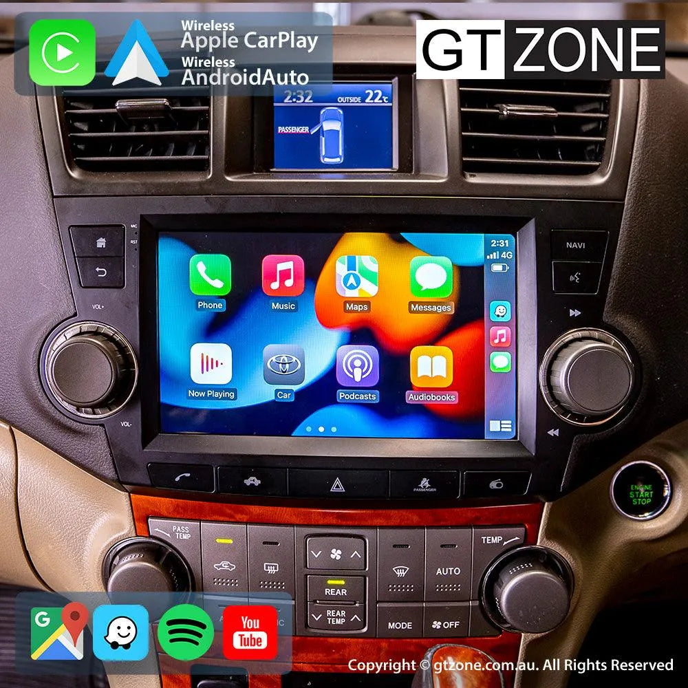 Toyota Kluger Grande Carplay Android Auto Head Unit Stereo 2007-2013 - gtzone