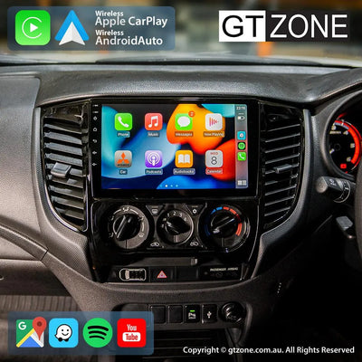 Mitsubishi Triton Manual-AC Head Unit Upgrade Kit (2016-Present) - 9inch Wireless Multitouch Smartscreen with Apple Carplay Android Auto