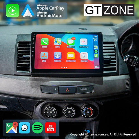 Mitsubishi Lancer Carplay Android Auto Head Unit Stereo 2007-Present 10 inch - gtzone