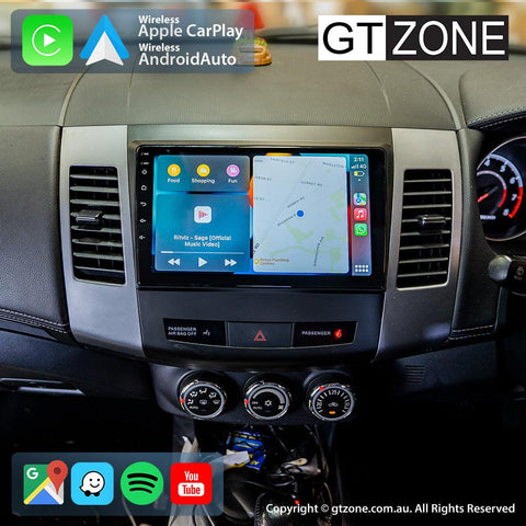 Mitsubishi Outlander Carplay Android Auto Head Unit Stereo 2007-2012 9 inch - gtzone