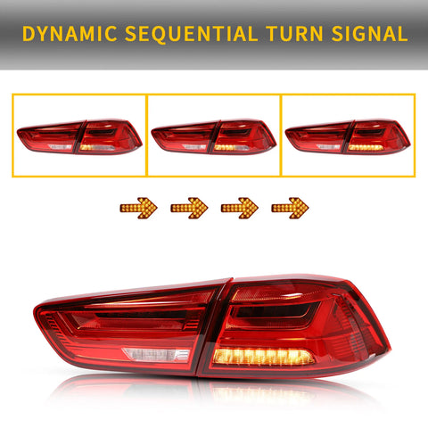 Mitsubishi Lancer 2008-2018 Evo X - Vland Sequential LED Tail Lights