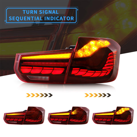 BMW 3 Series F30 F80  - Vland Sequential Tail Lights Dragon Scale Style