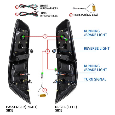 Mitsubishi Lancer 2008-2018 Evo X - Vland Sequential LED Tail Lights