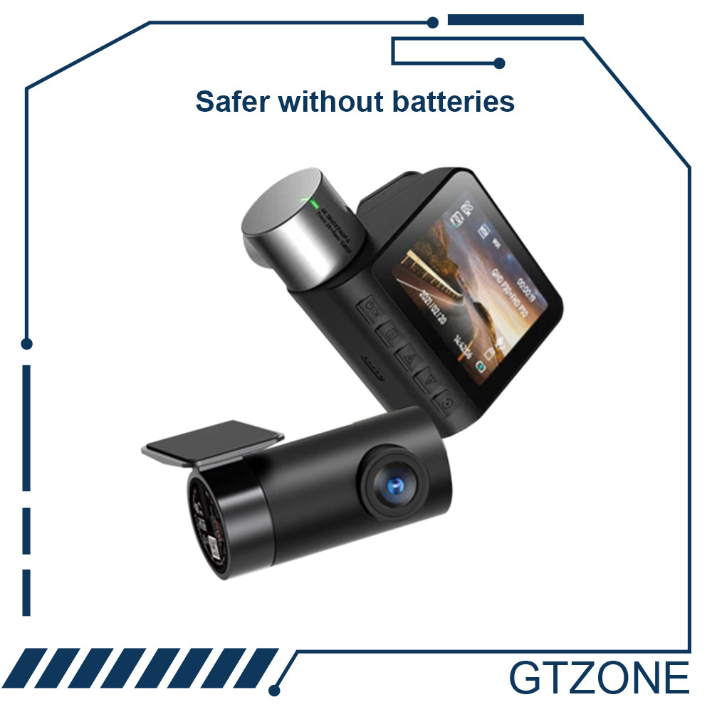 4K UHD Dash Cam & 2K Rear Camera with GPS. safer without batteries.