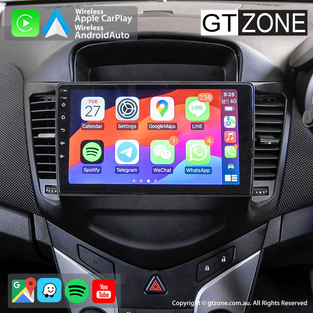 Holden Cruze Head Unit Upgrade Kit (2009-2016) - 9inch Wireless Multitouch Smartscreen with Apple Carplay Android Auto