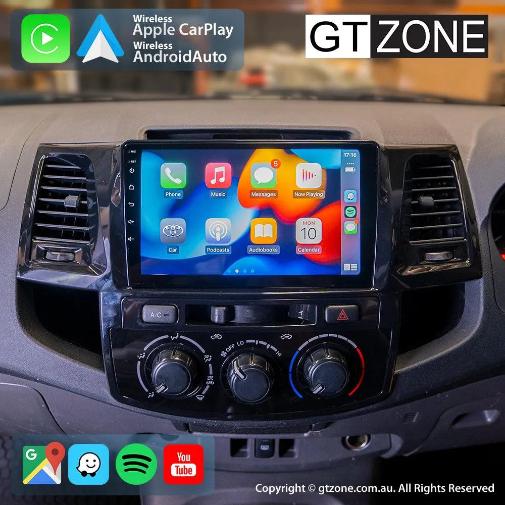 Toyota Hilux Head Unit Upgrade Kit (2005-2015) - 9inch Wireless MultiTouch Smartscreen with Apple Carplay Android Auto