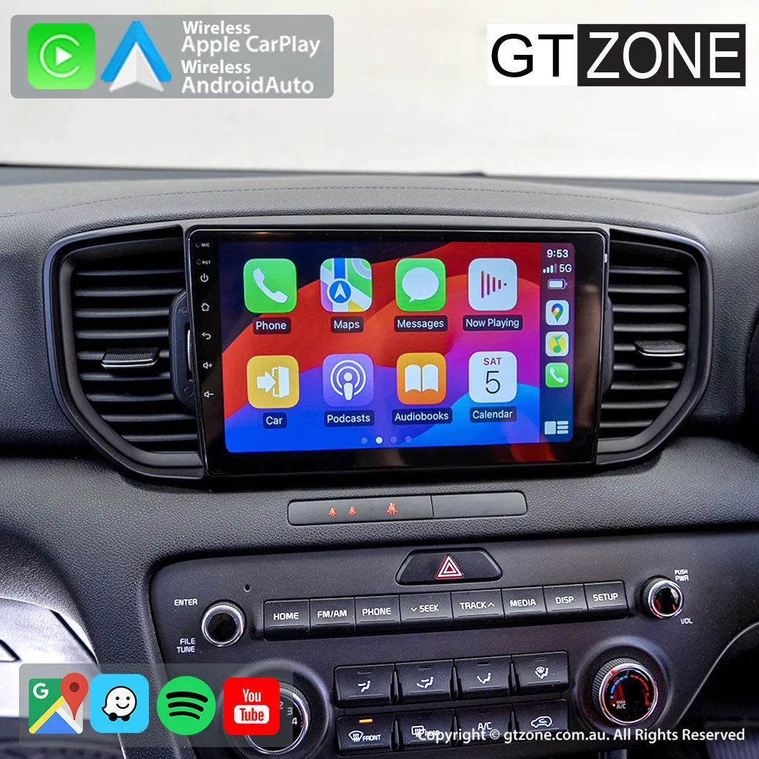 Kia Sportage Head Unit Upgrade Kit (2015-2018) - 9inch Wireless Multitouch Smartscreen with Apple Carplay Android Auto