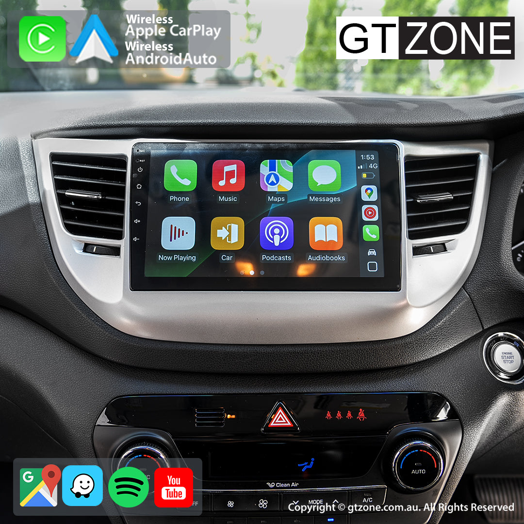 Hyundai Tuscon Head Unit Upgrade Kit (2015-2018) - 9inch Wireless Apple CarPlay Android Auto