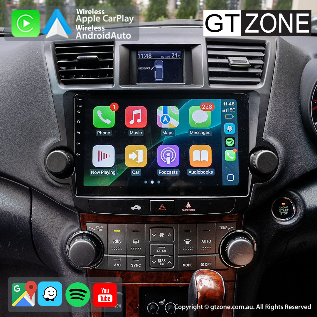 Toyota Kluger Grande Head Unit Upgrade Kit (2007-2013) - 10inch Wireless Multitouch Smartscreen with Apple Carplay Android Auto