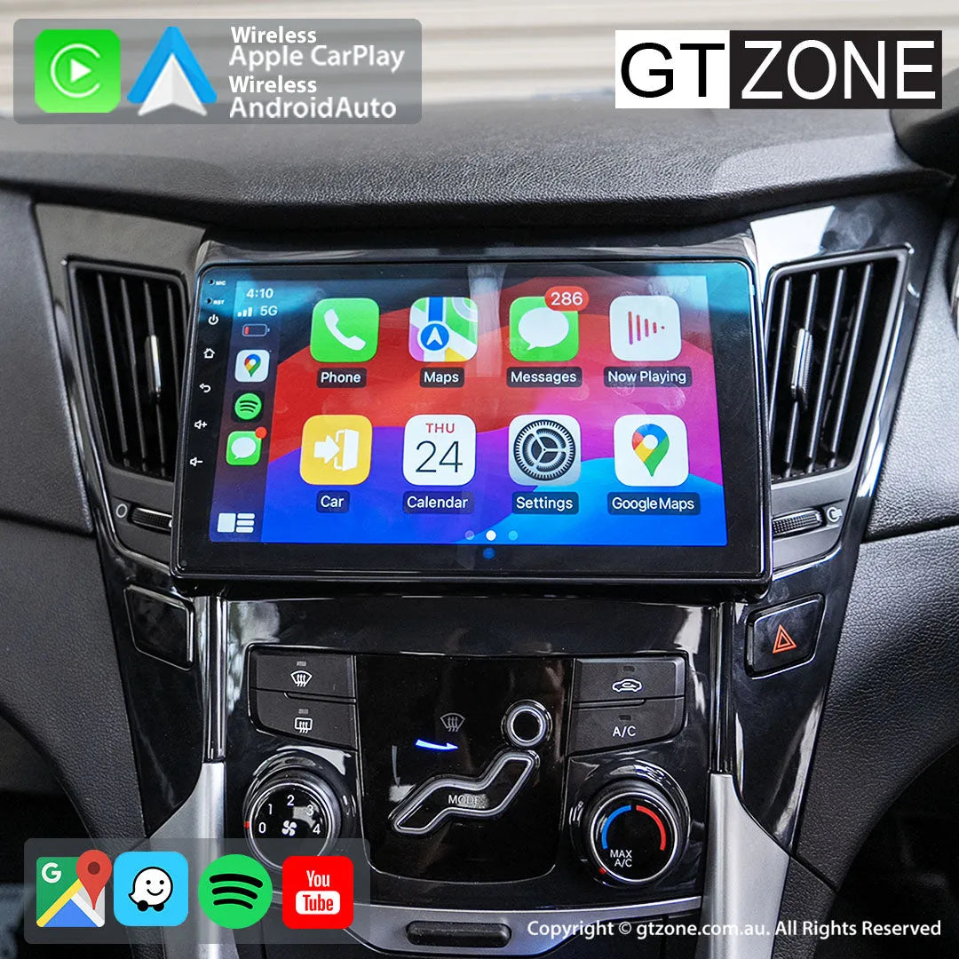 Hyundai i45 Head Unit Upgrade Kit (2009-2012) - 9inch Wireless MultiTouch Smartscreen with Apple Carplay Android Auto