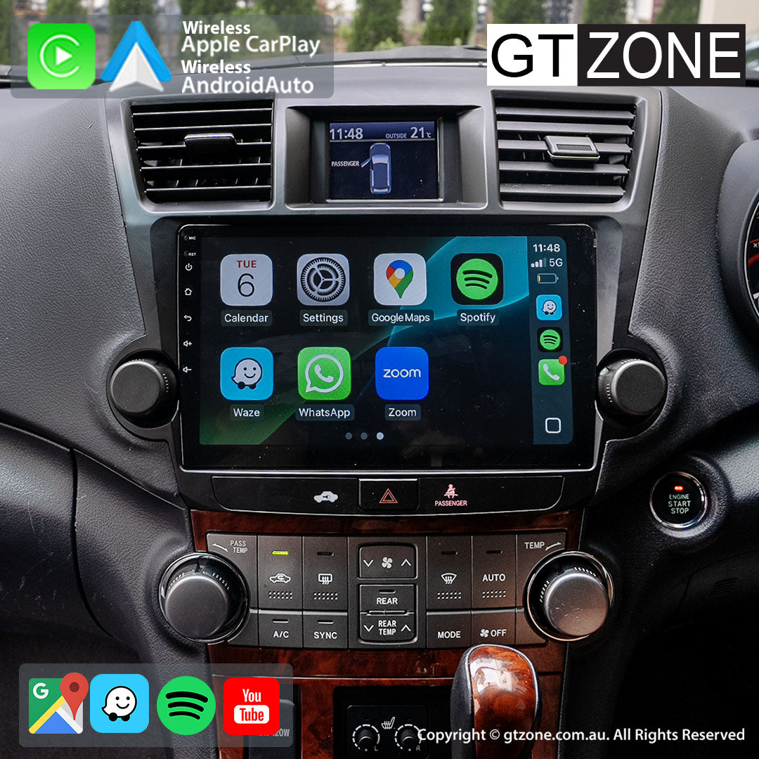 Toyota Kluger Grande Head Unit Upgrade Kit (2007-2013) - 10inch Wireless Multitouch Smartscreen with Apple Carplay Android Auto