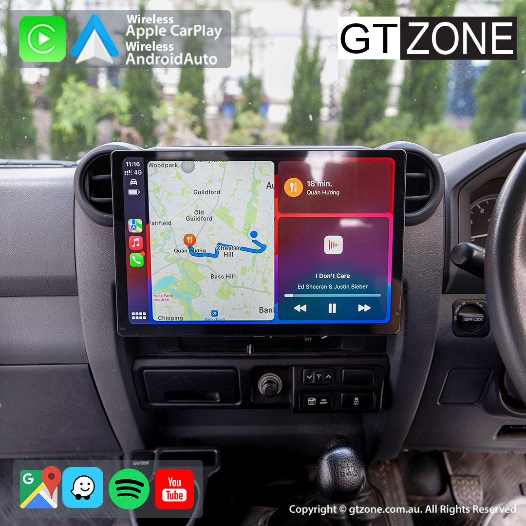 Toyota Landcruiser 79-Series Head Unit Upgrade Kit (1983-Present) - 13 inch Stereo with Wireless Apple Carplay & Android Auto