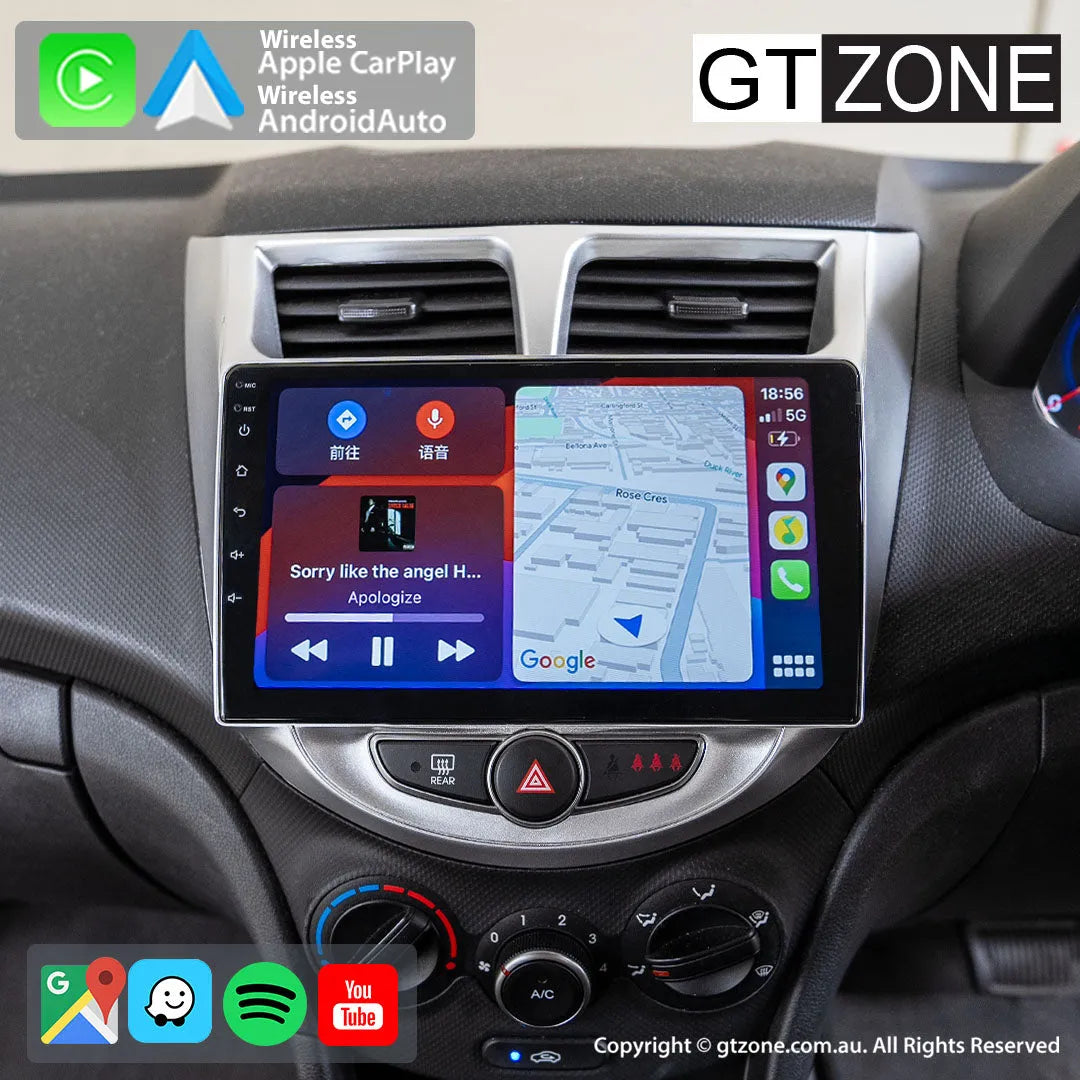 Hyundai Accent 2011-2015 Apple CarPlay and Android Auto Plug and Plug Head Unit Upgrade Kit