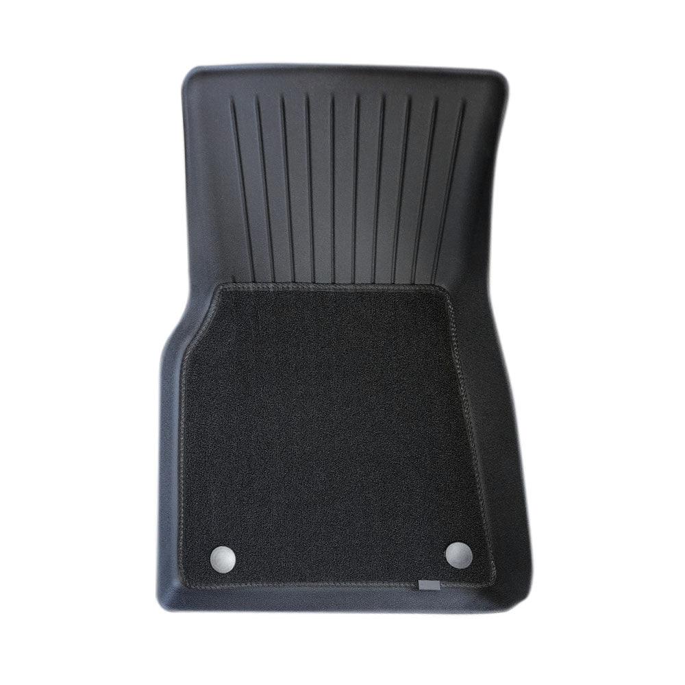 Tesla Model Y All Weather Waterproof TPE Passenger Floor Mat with removable anti-slip carpet.