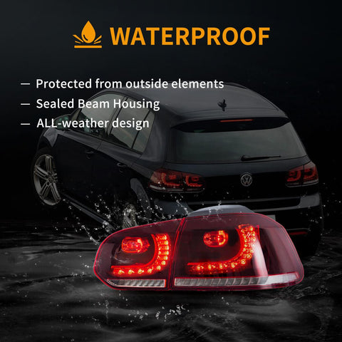 VW Golf Mk6 Sequential Red LED Tail Lights Vland - gtzone