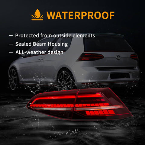 Volkswagen Golf MK7 MK7.5 Hatchback Vland LED Tail Lights with Sequential Turn Signal - gtzone