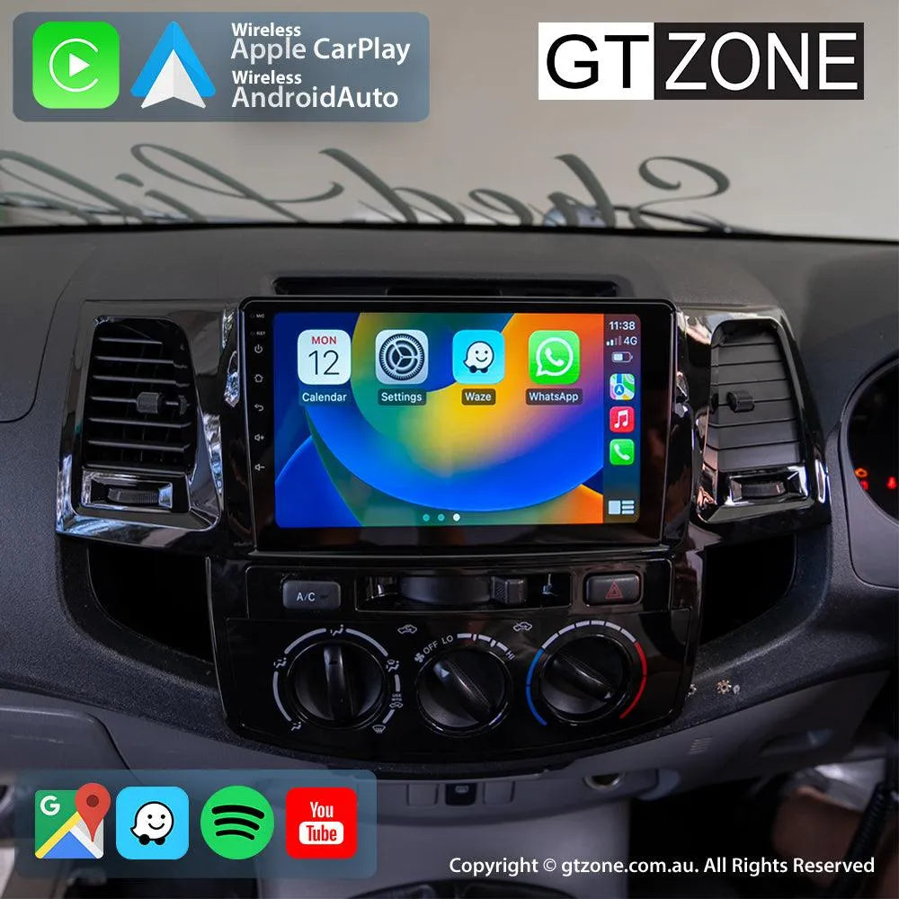 Toyota Hilux Head Unit Upgrade Kit (2005-2015) - 9inch Wireless MultiTouch Smartscreen with Apple Carplay Android Auto