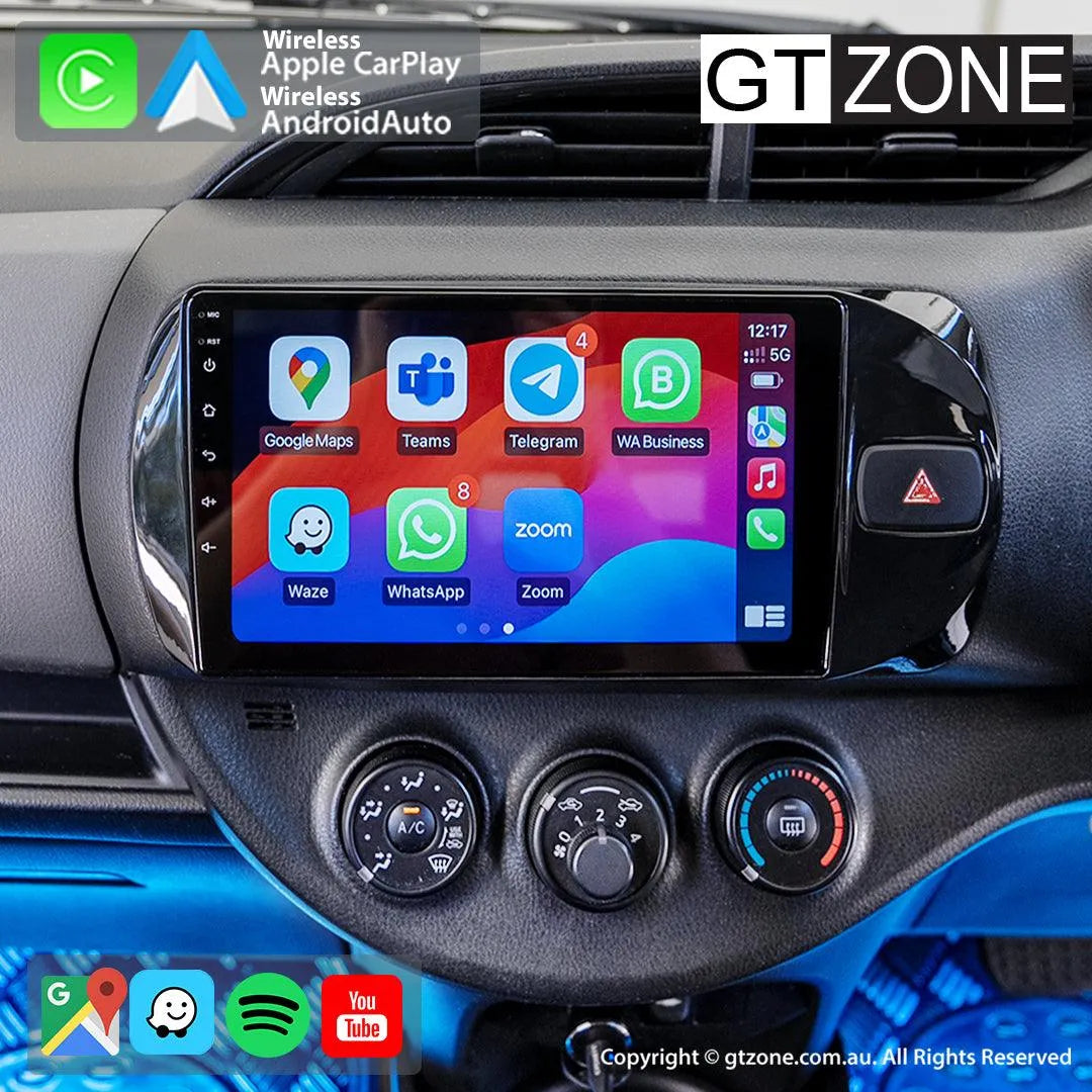 Toyota Vitz Sedan Head Unit Upgrade Kit (2014-2019) - 9inch Wireless MultiTouch Smartscreen with Apple Carplay Android Auto