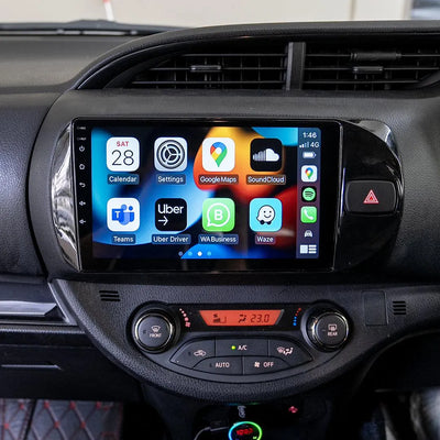 Toyota Vitz Sedan Head Unit Upgrade Kit (2014-2019) - 9inch Wireless MultiTouch Smartscreen with Apple Carplay Android Auto